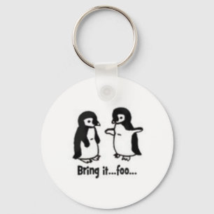Funny penguins key ring