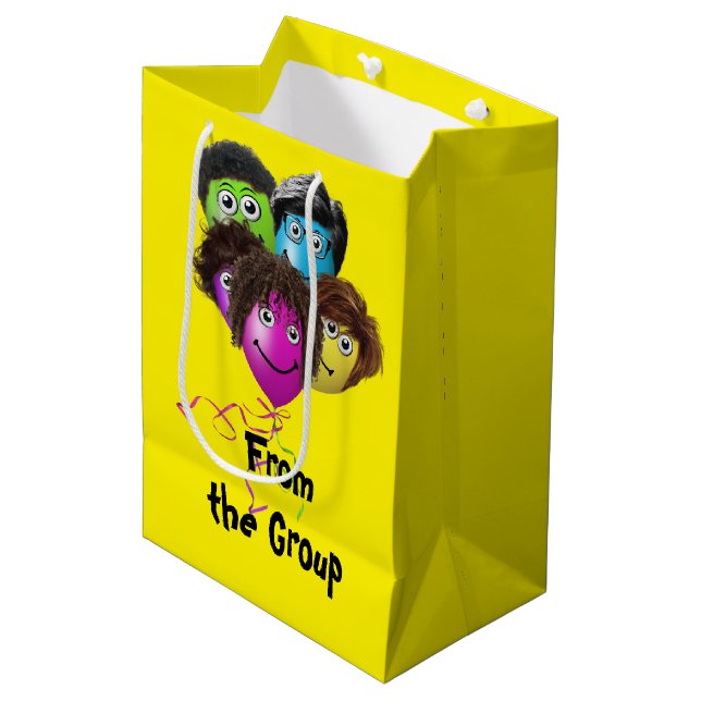 Funny People Birthday Balloons  Medium Gift Bag (Front Angled)
