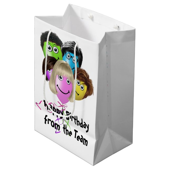 Funny People Birthday Balloons  Medium Gift Bag (Front Angled)