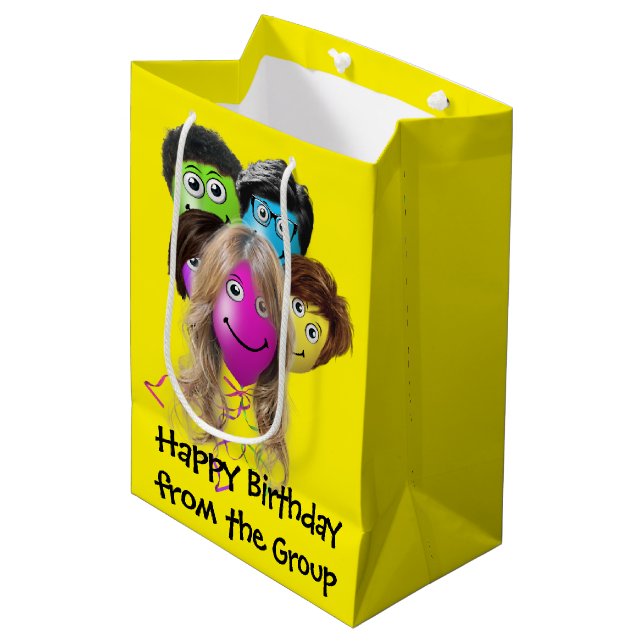 Funny People Birthday Balloons  Medium Gift Bag (Front Angled)
