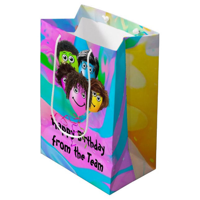 Funny People Birthday Balloons  Medium Gift Bag (Front Angled)