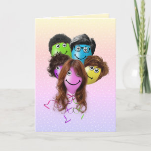 Funny People Birthday Party Balloons Card