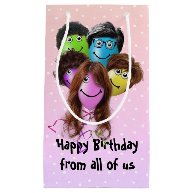 Funny People Birthday Party Balloons  Small Gift Bag (Front)