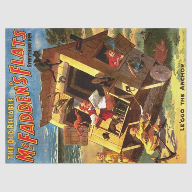 Funny People Chicken Cat Pig Decoupage Tissue Paper (Front)