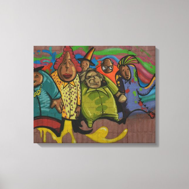 Funny people Graffiti Street art, real world art Canvas Print (Front)