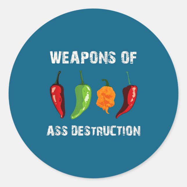 Funny Pepper Chili Head Scy Hot Foods  Classic Round Sticker (Front)