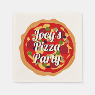 Funny pepperoni pizza custom Birthday party Napkin