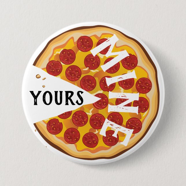 Funny pepperoni pizza cute foodie 7.5 cm round badge (Front)