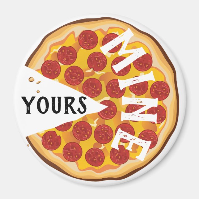 Funny pepperoni pizza cute foodie magnet (Front)