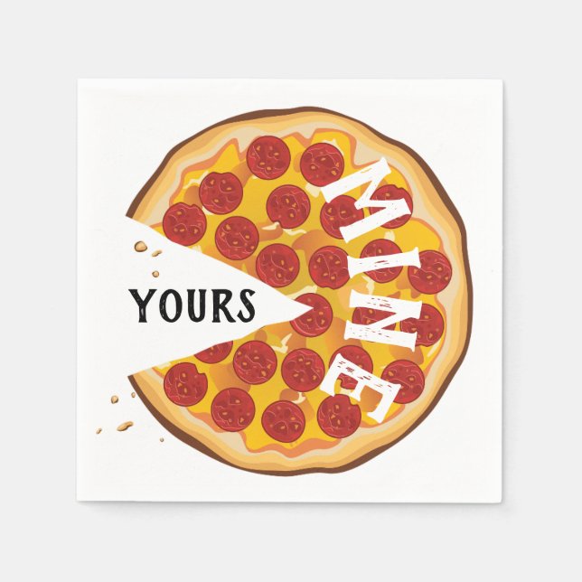 Funny pepperoni pizza cute napkin (Front)