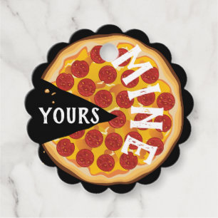 Funny pepperoni pizza cute quote red black favour tags