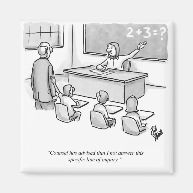 Funny Percenters Classroom Lawyer Cartoon Humour Magnet (Front)
