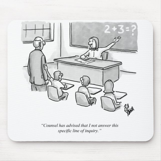 Funny Percenters Classroom Lawyer Cartoon Humour Mouse Mat (Front)