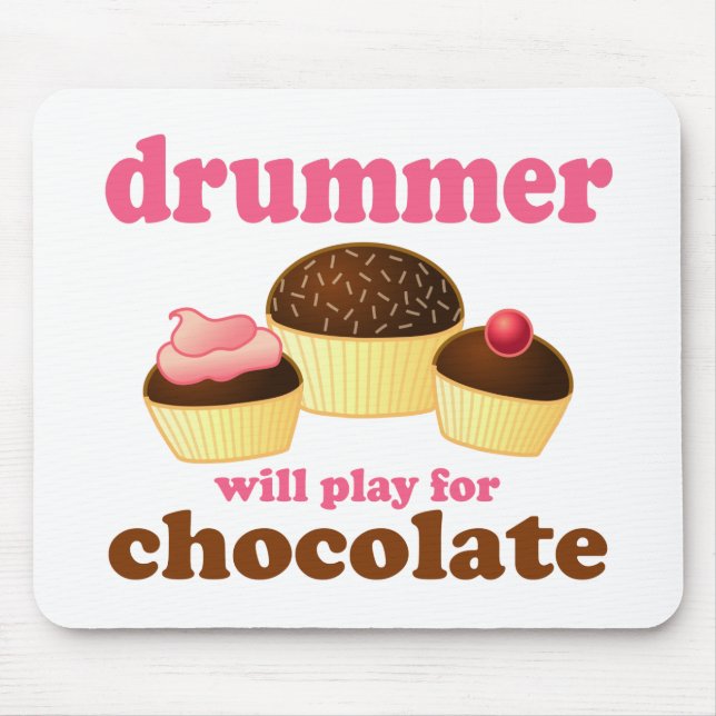 Funny Percussion Drummer Mouse Mat (Front)