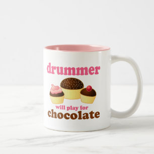 Funny Percussion Drummer Two-Tone Coffee Mug