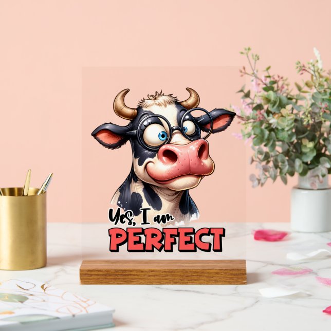 Funny perfect cow rod art acrylic sign (Wedding)