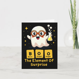 Funny Periodic Table Chemistry Ghost Nerd Boo Hall Card