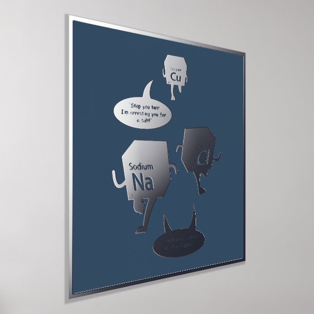 Funny Periodic Table Gag Dorm Room Silver Foil Prints (Laydown)