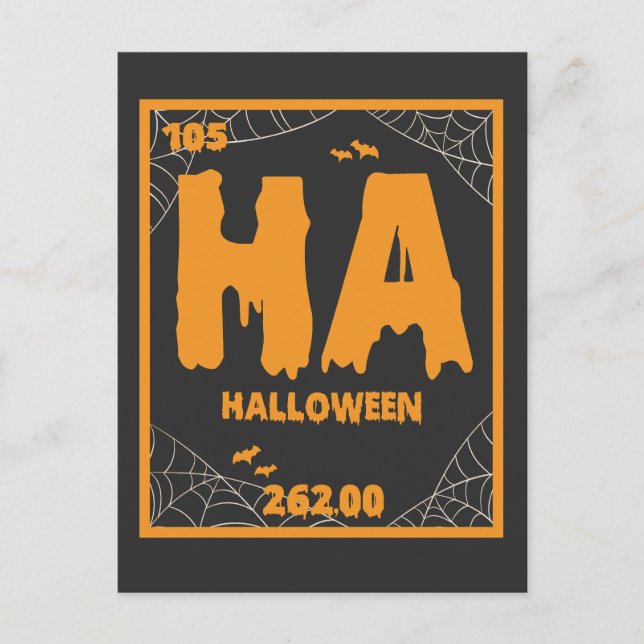 Funny Periodic Table of Halloween Chemistry Gift Postcard (Front)