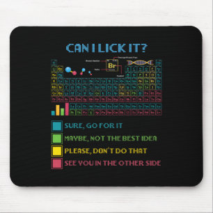 Funny Periodic Table Science Can I Lick It Chemist Mouse Mat