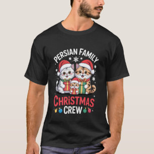 Funny Persian Cat Santa Hat Christmas Lights 5 T-Shirt