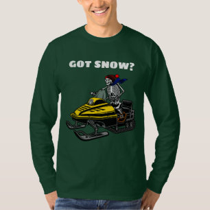Funny Personalise Snowmobile Skeleton Rider T-Shirt
