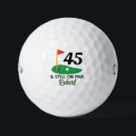Funny Personalised 45th Birthday Gift for Golfer Golf Balls<br><div class="desc">Celebrate a golfer’s 45th birthday with these funny personalised golf balls! Featuring the playful phrase "Fore-tee & Still on Par" and an option to add a name, this design makes a unique and memorable gift for any golf enthusiast turning 45. Perfect for a birthday surprise on the course or a...</div>