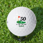 Funny Personalised 50th Birthday Gift for Golfer Golf Balls<br><div class="desc">Perfect for golfers hitting the big 5-0! This customisable design features playful '50 & Still on Par' you can also add your name or any text. Great for birthday gifts,  golf buddies,  or anyone celebrating half a century in style!</div>