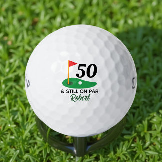 Funny Personalised 50th Birthday Gift for Golfer Golf Balls