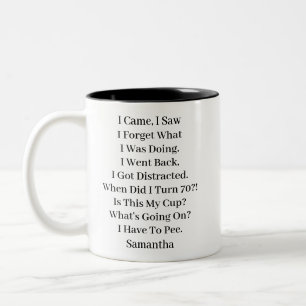 Funny Personalised 70th Birthday Two-Tone Coffee Mug