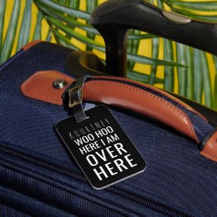 Funny Personalised Bag Attention   Humour Black Luggage Tag