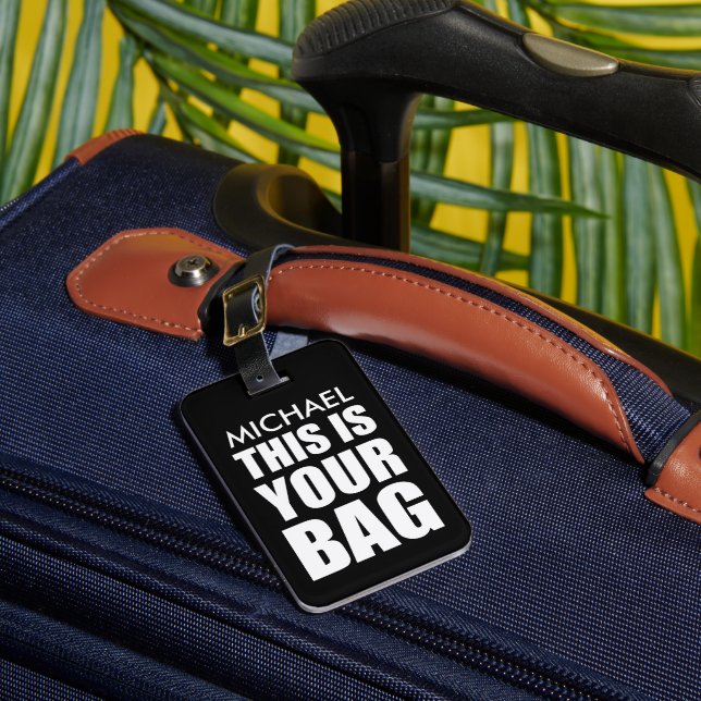 Funny Personalised Bag Attention Travel Luggage Tag (Front Insitu 1)