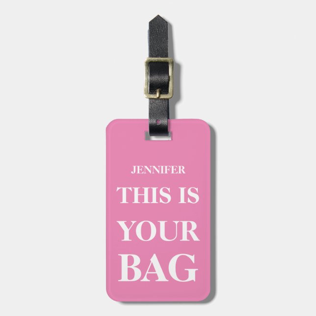 Funny Personalised Bag Attention Travel Luggage Tag (Front Vertical)