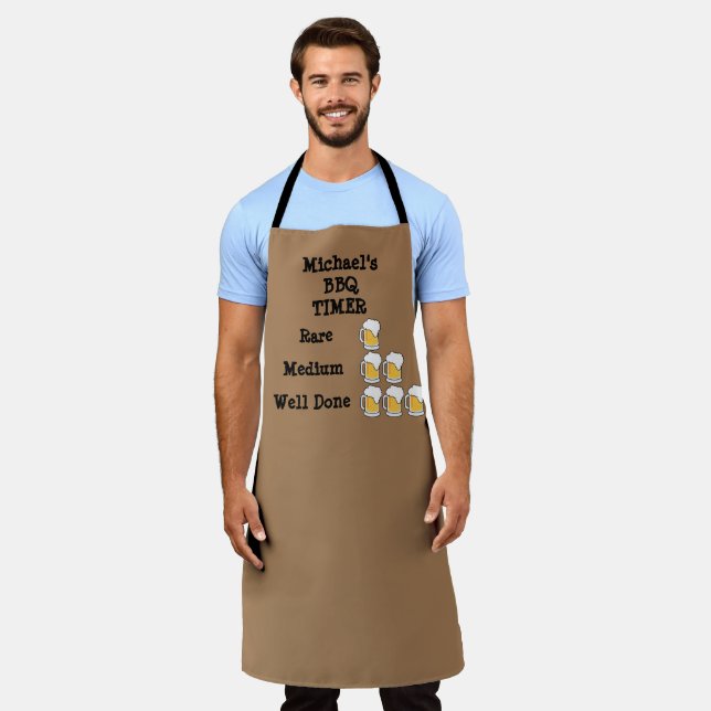 Funny Personalised Barbeque Timer Apron (Worn)
