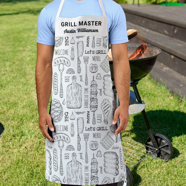 Funny Personalised BBQ Grill Chef Barbecue Master Apron (Creator Uploaded)