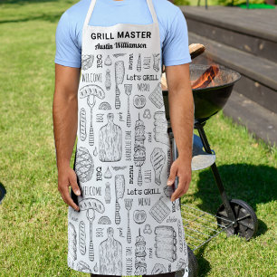 Funny Personalised BBQ Grill Master Barbecue Chef Apron