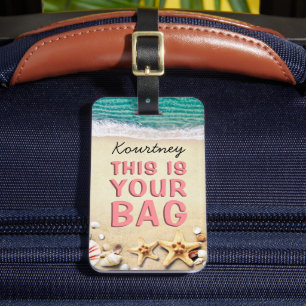 Funny Personalised Beach Summer Bag Attention Luggage Tag