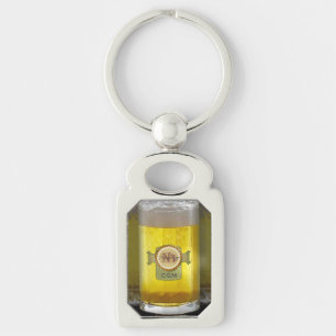 Funny Personalised Beer Glass Key Ring