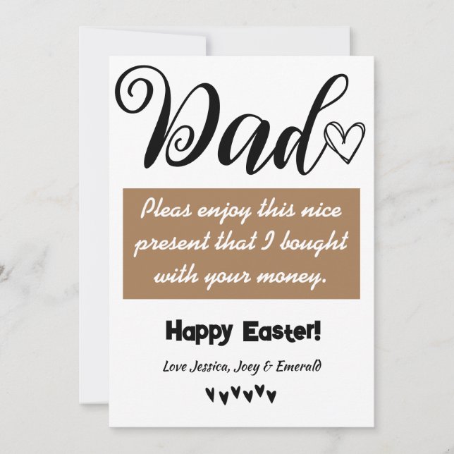 funny personalised best dad, happy easter family holiday card (Front)