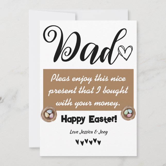 funny personalised best dad, happy easter family  holiday card (Front)