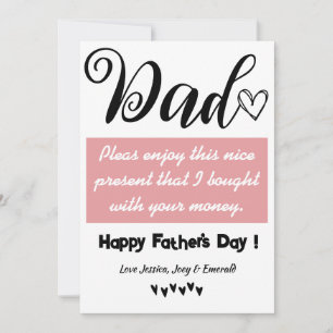 funny personalised best dad, happy father's day holiday card