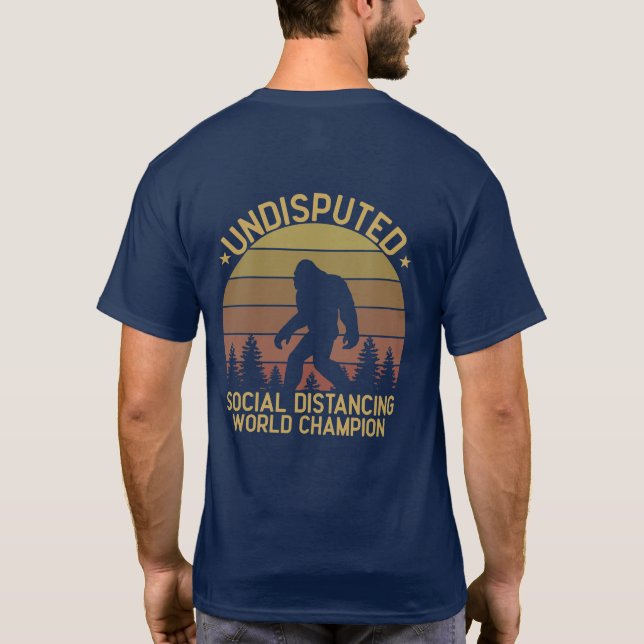 Funny Personalised Big Foot Social Distancing   T-Shirt (Back)