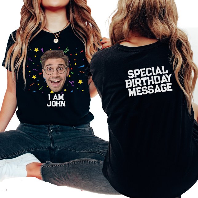 Funny Personalised Birthday Party Custom Photo T-Shirt (Creator Uploaded)