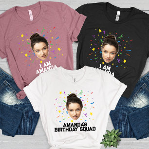 Funny Personalised Birthday Party Custom Photo Tri-Blend Shirt