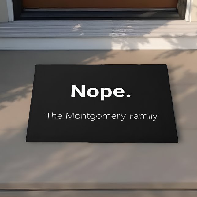 Funny Personalised Black Nope Doormat (Creator Uploaded)