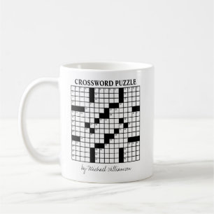 Funny Personalised Black White Crossword Puzzle Coffee Mug