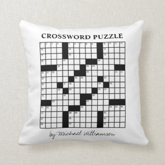 Funny Personalised Black White Crossword Puzzle Cushion