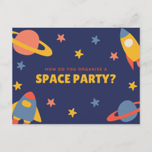 Funny Personalised - Blue Illustrated Planet Postcard