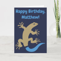 Funny Personalised Blue-Tailed Skink Birthday Card