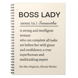 Funny Personalised Boss Lady Definition Notebook